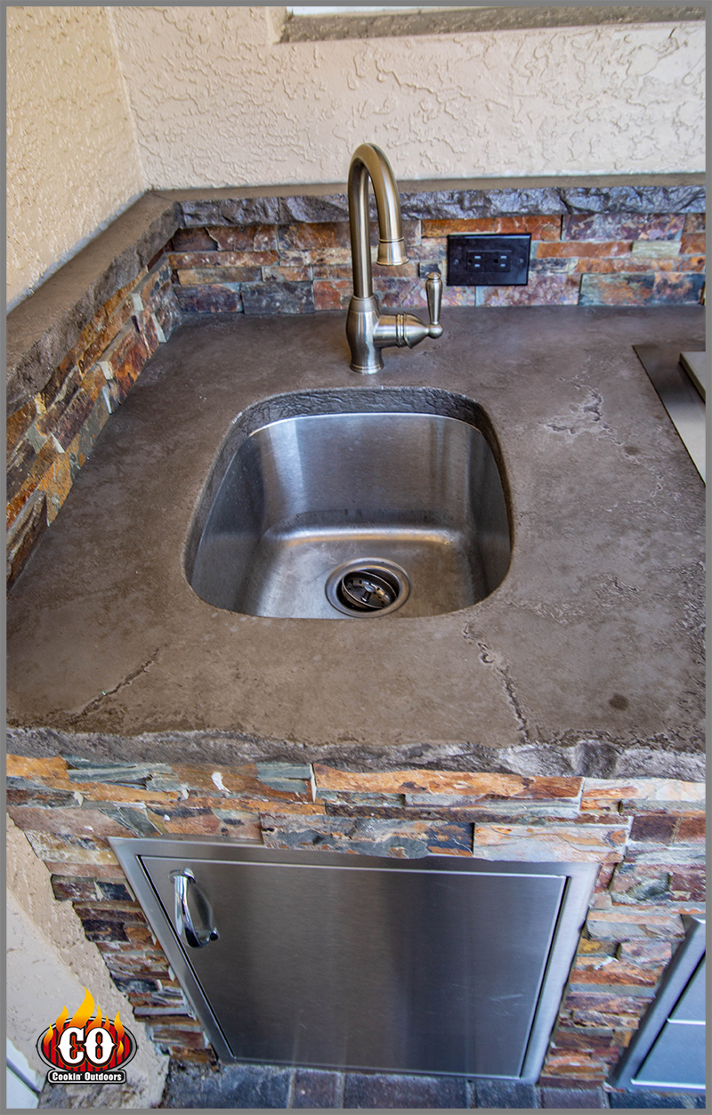 Outdoor Kitchen Concrete Countertops Undermount Sink